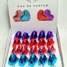 Expositor frascos corazón con perfume